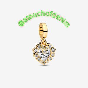 Pandora Sparkling Heart Double Dangle Charm